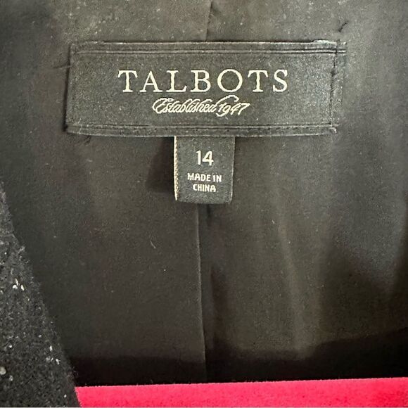 Talbots Collection Gray Black Speckled Wool Blazer | Size 14 - Picture 7 of 8
